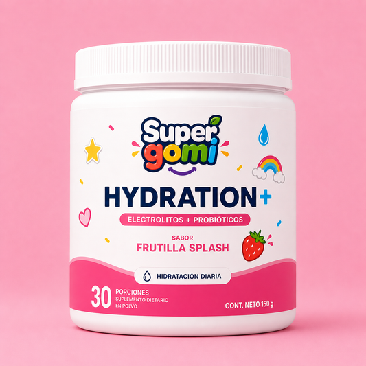 SUPERGOMI HYDRATION+ | ELECTROLITOS + PROBIÓTICOS PARA NIÑOS +4 AÑOS