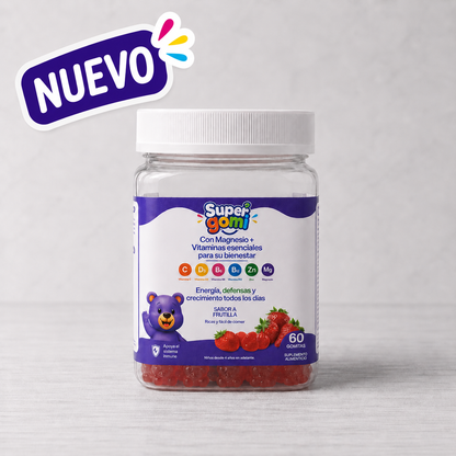 SUPERGOMI | MAGNESIO + VITAMINAS ESENCIALES PARA NIÑOS +4 AÑOS